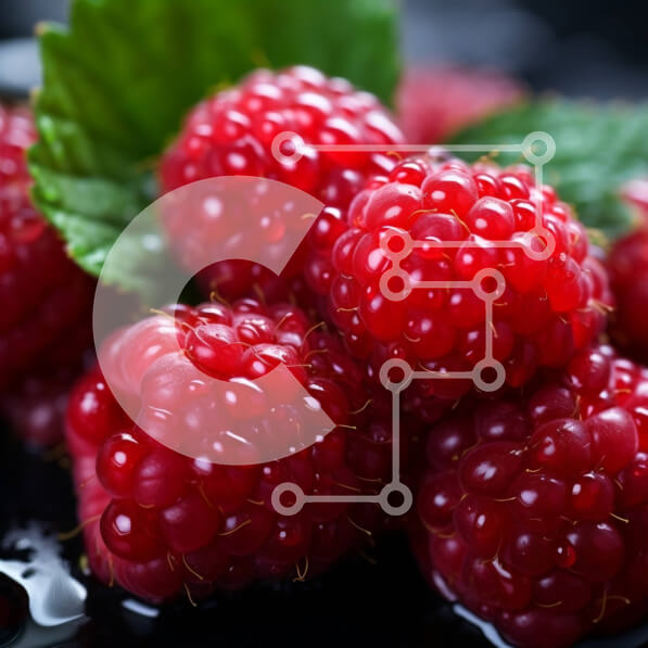 Σετ των 2 Intra Συλλεκτικό Ξύλινο Παζλ Plywood  4mm - Φρέσκα σμέουρα σε μαύρη επιφάνεια Σε Ξύλινο Κουτί - Διαστάσεις: 10x10 cm – 25 κομμάτια