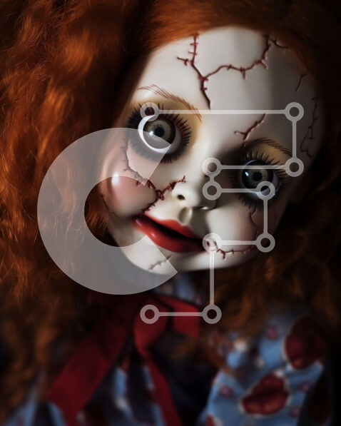 Intra Συλλεκτικό Ξύλινο Παζλ Plywood  4mm - Κοκκινομάλλα κούκλα με μακιγιάζ χαμογελώντας Σε Ξύλινο Κουτί - Διαστάσεις Puzzle: 10x10 cm – 25 κομμάτια