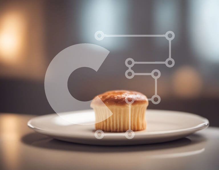 Σετ των 2 Intra Συλλεκτικό Ξύλινο Παζλ Plywood  4mm - Νόστιμο μάφιν σε λευκό πιάτο Σε Ξύλινο Κουτί - Διαστάσεις: 10x10 cm – 25 κομμάτια