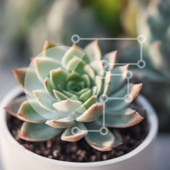 Intra Συλλεκτικό Ξύλινο Παζλ Plywood  4mm - Μικρό παχύφυτο σε λευκή κεραμική γλάστρα Σε Ξύλινο Κουτί - Διαστάσεις: 10x10 cm – 25 κομμάτια