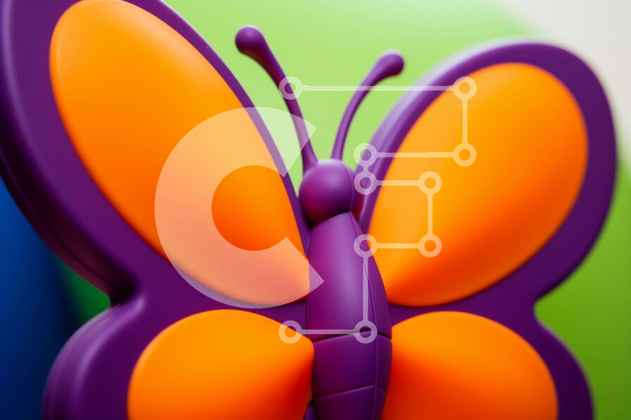 Intra Συλλεκτικό Ξύλινο Παζλ Plywood  4mm - Πολύχρωμο ειδώλιο πεταλούδας Σε Ξύλινο Κουτί - Διαστάσεις: 10x10 cm – 25 κομμάτια