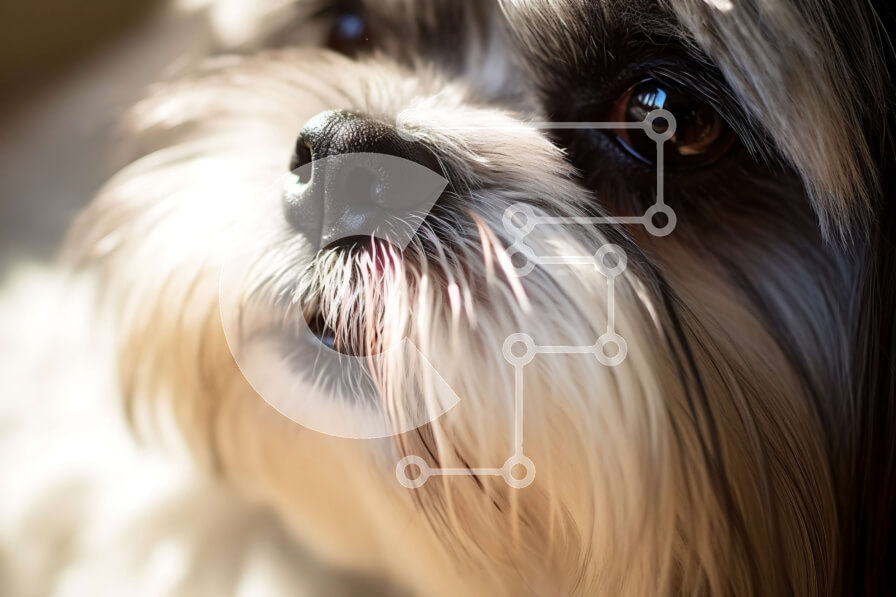 Σετ των 2 Intra Συλλεκτικό Ξύλινο Παζλ Plywood  4mm - Κοντινό πλάνο του προσώπου ενός μικρού σκύλου Σε Ξύλινο Κουτί - Διαστάσεις: 10x10 cm – 25 κομμάτια