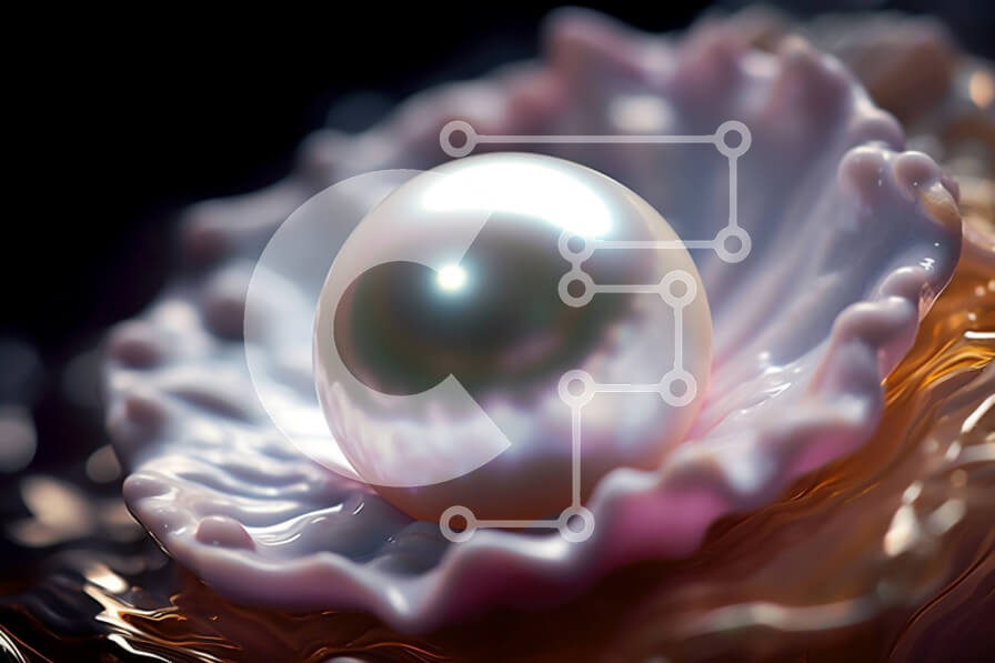 Intra Συλλεκτικό Ξύλινο Παζλ Plywood  4mm - Εκπληκτική εικόνα ενός μαργαριταριού σε ένα λεπτό ροζ πέταλο λουλουδιών Σε Ξύλινο Κουτί - Διαστάσεις Puzzle: 10x10 cm – 25 κομμάτια