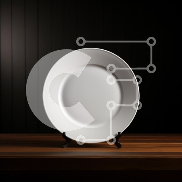 Σετ των 2 Intra Συλλεκτικό Ξύλινο Παζλ Plywood  4mm - Λευκό πιάτο σε ξύλινο τραπέζι με μαύρο φόντο Σε Ξύλινο Κουτί - Διαστάσεις: 10x10 cm – 25 κομμάτια