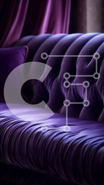 Intra Συλλεκτικό Ξύλινο Παζλ Plywood  4mm - Κομψός μωβ βελούδινος καναπές με ξαπλώστρα και ασορτί μαξιλάρι Σε Ξύλινο Κουτί - Διαστάσεις Puzzle: 10x10 cm – 25 κομμάτια