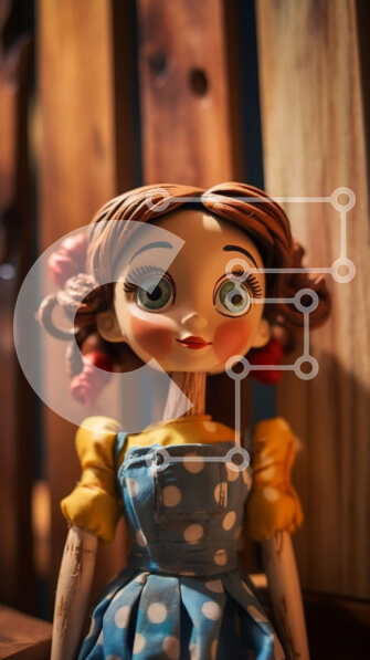 Intra Συλλεκτικό Ξύλινο Παζλ Plywood  4mm - Γοητευτική κούκλα με πουά φόρεμα Σε Ξύλινο Κουτί - Διαστάσεις: 10x10 cm – 25 κομμάτια