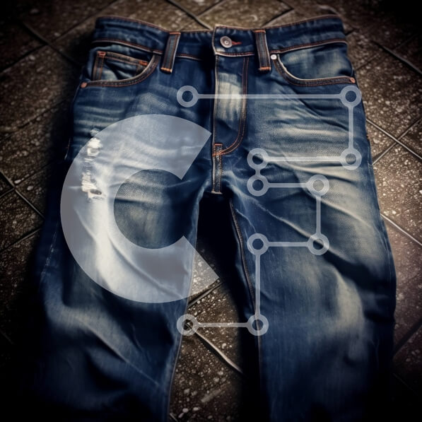 Σετ των 2 Intra Συλλεκτικό Ξύλινο Παζλ Plywood  4mm - Φθαρμένο και ταλαιπωρημένο μπλε τζιν με σκισίματα και ξεφτισμένες άκρες Σε Ξύλινο Κουτί - Διαστάσεις: 10x10 cm – 25 κομμάτια