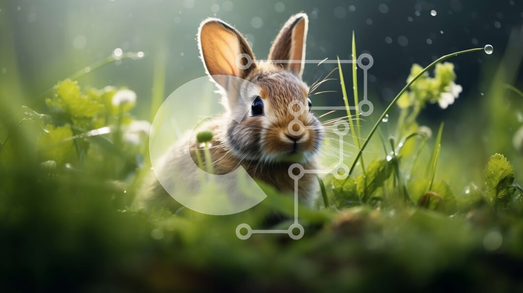 Σετ των 2 Intra Συλλεκτικό Ξύλινο Παζλ Plywood  4mm - Καφέ λαγουδάκι στη βροχή Σε Ξύλινο Κουτί - Διαστάσεις: 10x10 cm – 25 κομμάτια