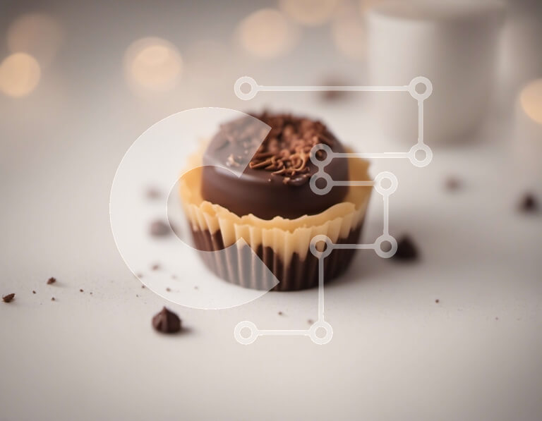 Σετ των 2 Intra Συλλεκτικό Ξύλινο Παζλ Plywood  4mm - Cupcake με παγωμένο σοκολάτα και πασπαλίζουμε Σε Ξύλινο Κουτί - Διαστάσεις: 10x10 cm – 25 κομμάτια