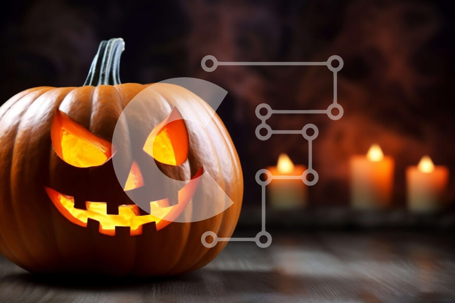 Intra Συλλεκτικό Ξύλινο Παζλ Plywood  4mm - Κολοκύθα αποκριών με κεριά Σε Ξύλινο Κουτί - Διαστάσεις Puzzle: 10x10 cm – 25 κομμάτια