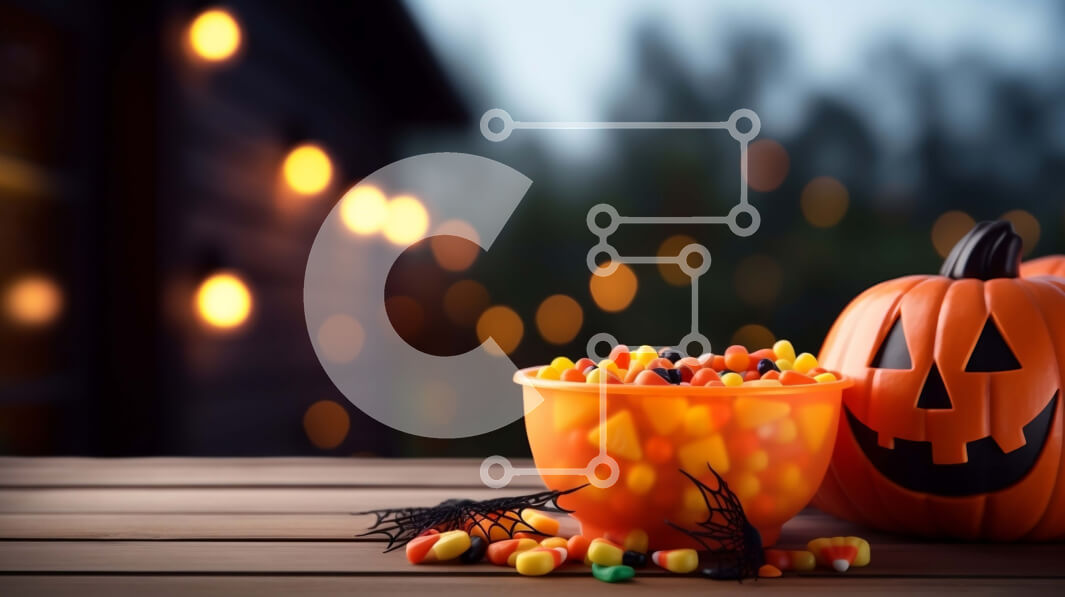 Intra Συλλεκτικό Ξύλινο Παζλ Plywood  4mm - Αποκριάτικη διακόσμηση με κολοκύθα και καραμέλα καλαμπόκι Σε Ξύλινο Κουτί - Διαστάσεις Puzzle: 10x10 cm – 25 κομμάτια