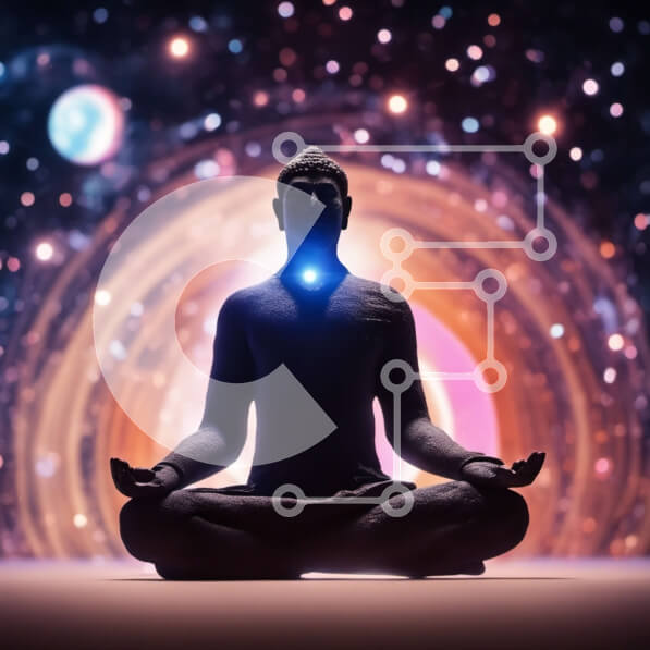 Intra Συλλεκτικό Ξύλινο Παζλ Plywood  4mm - Φιγούρα διαλογισμού σε κοσμικό φόντο Σε Ξύλινο Κουτί - Διαστάσεις Puzzle: 10x10 cm – 25 κομμάτια