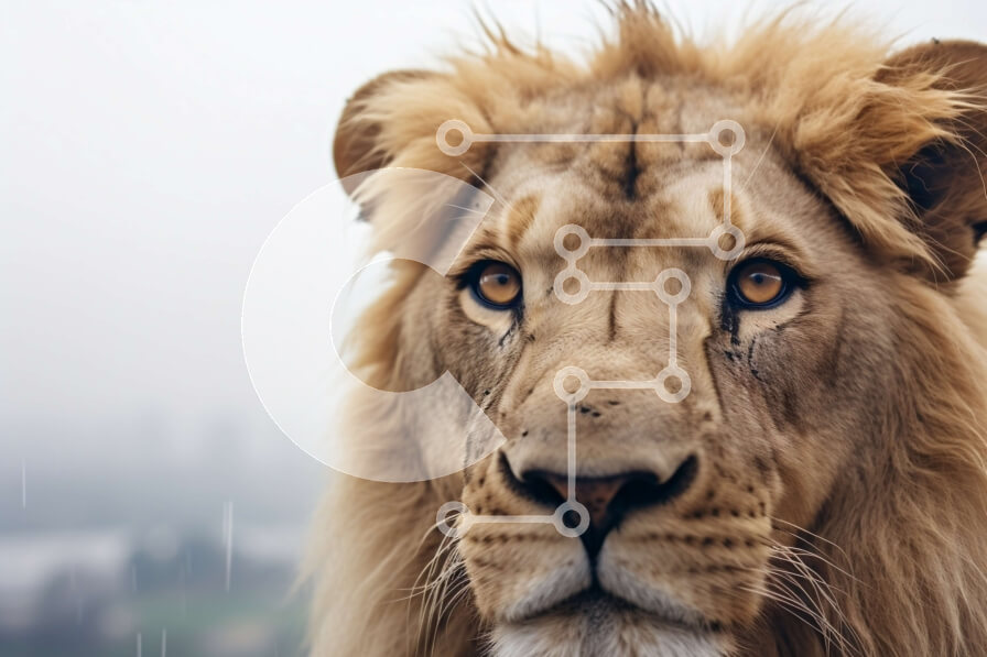 Σετ των 2 Intra Συλλεκτικό Ξύλινο Παζλ Plywood  4mm - Το λιοντάρι που κλαίει στη βροχή Σε Ξύλινο Κουτί - Διαστάσεις: 10x10 cm – 25 κομμάτια