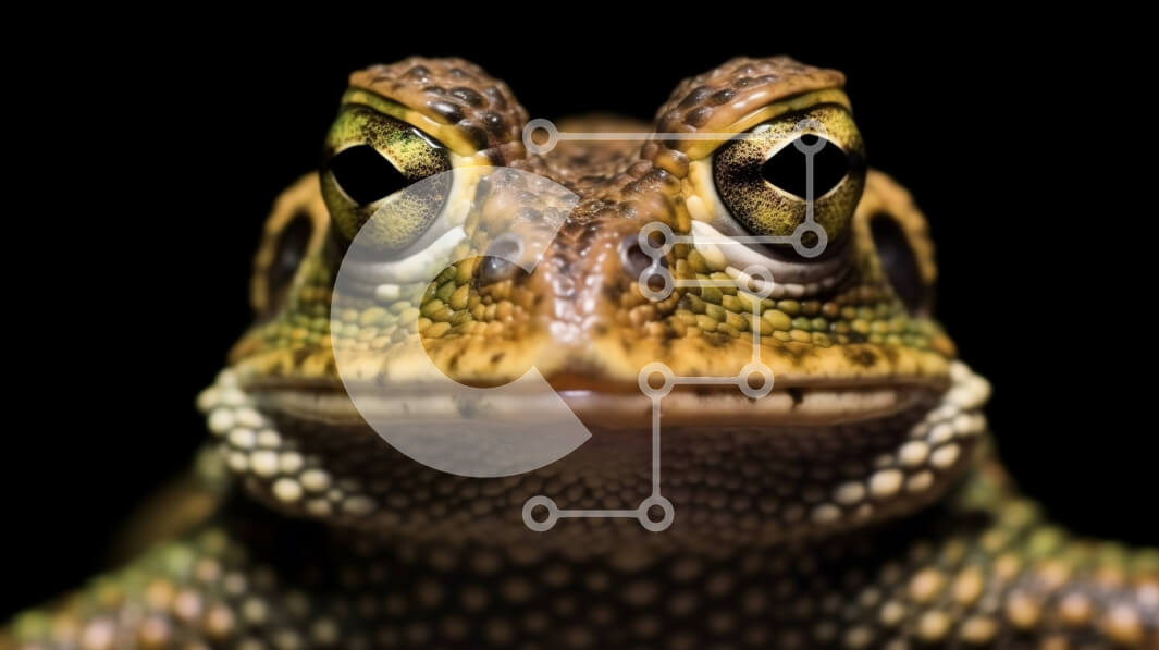 Intra Συλλεκτικό Ξύλινο Παζλ Plywood  4mm - Εκπληκτική εικόνα από κοντά του προσώπου ενός φρύνου Σε Ξύλινο Κουτί - Διαστάσεις: 10x10 cm – 25 κομμάτια