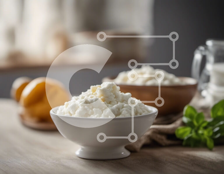 Σετ των 2 Intra Συλλεκτικό Ξύλινο Παζλ Plywood  4mm - Μπολ cottage cheese με φρέσκα βότανα Σε Ξύλινο Κουτί - Διαστάσεις: 10x10 cm – 25 κομμάτια