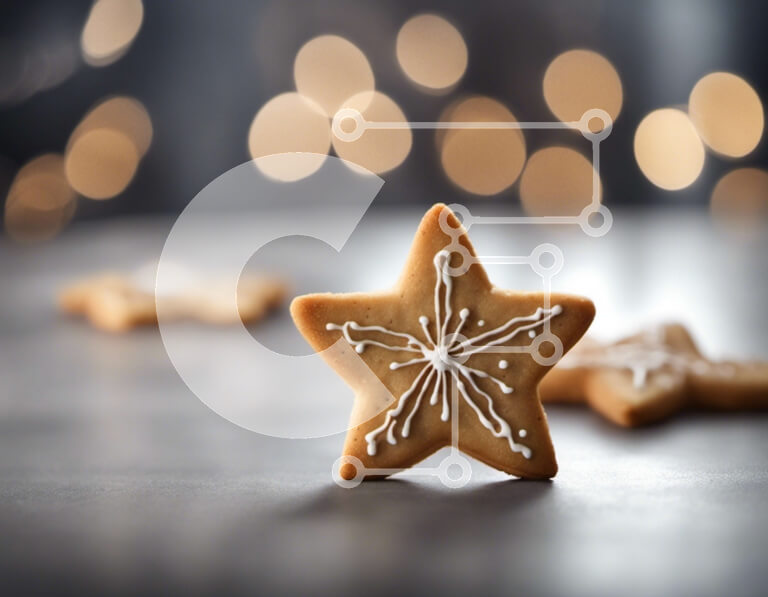 Σετ των 2 Intra Συλλεκτικό Ξύλινο Παζλ Plywood  4mm - Μπισκότο σε σχήμα αστεριού με γλάσο και φώτα Bokeh Σε Ξύλινο Κουτί - Διαστάσεις: 10x10 cm – 25 κομμάτια