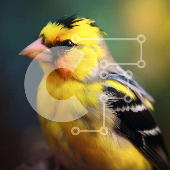 Intra Συλλεκτικό Ξύλινο Παζλ Plywood  4mm - Κίτρινο πουλί με ασπρόμαυρες ρίγες Σε Ξύλινο Κουτί - Διαστάσεις: 10x10 cm – 25 κομμάτια