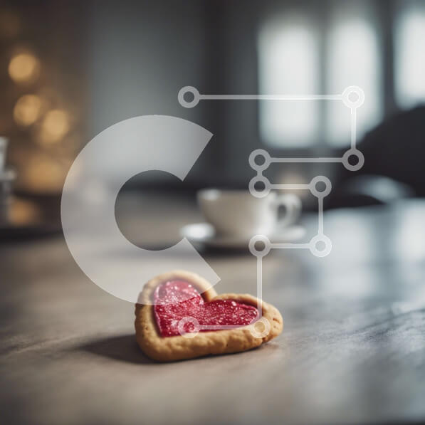 Σετ των 2 Intra Συλλεκτικό Ξύλινο Παζλ Plywood  4mm - Μπισκότα και φλιτζάνια καφέ σε σχήμα καρδιάς στο τραπέζι Σε Ξύλινο Κουτί - Διαστάσεις: 10x10 cm – 25 κομμάτια