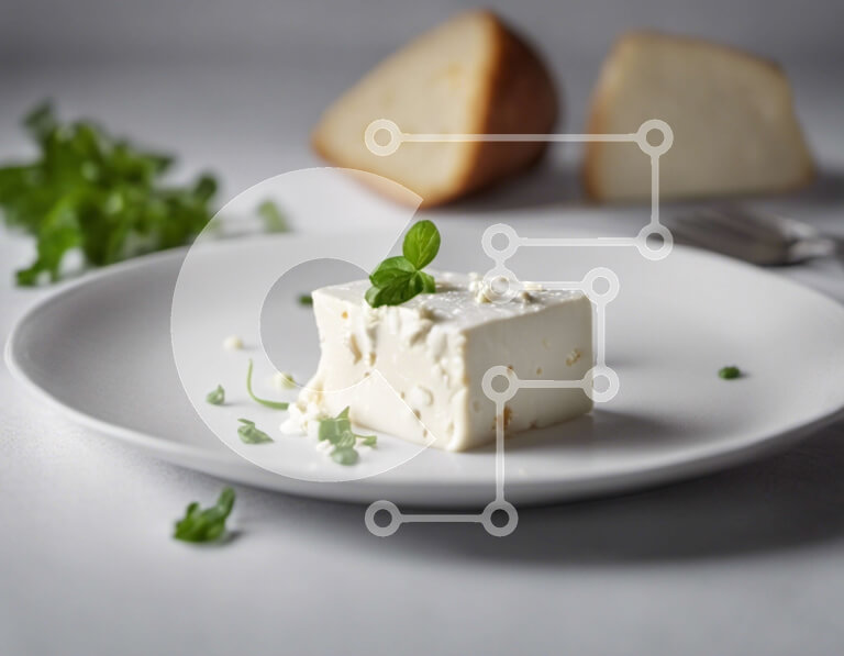 Σετ των 2 Intra Συλλεκτικό Ξύλινο Παζλ Plywood  4mm - Λευκό πιάτο με τυρί και μαϊντανό Σε Ξύλινο Κουτί - Διαστάσεις: 10x10 cm – 25 κομμάτια