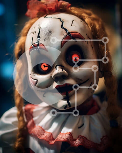 Intra Συλλεκτικό Ξύλινο Παζλ Plywood  4mm - Κοκκινομάτη κούκλα με σγουρά μαλλιά Σε Ξύλινο Κουτί - Διαστάσεις Puzzle: 10x10 cm – 25 κομμάτια