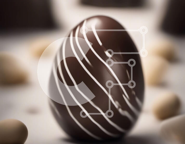 Σετ των 2 Intra Συλλεκτικό Ξύλινο Παζλ Plywood  4mm - Σοκολατένιο αυγό με ξηρούς καρπούς στο τραπέζι Σε Ξύλινο Κουτί - Διαστάσεις: 10x10 cm – 25 κομμάτια