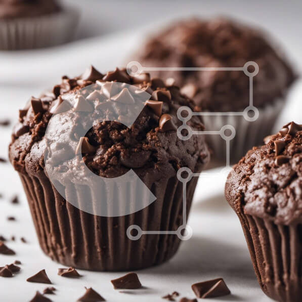 Σετ των 2 Intra Συλλεκτικό Ξύλινο Παζλ Plywood  4mm - Ομάδα Muffins σοκολάτας Σε Ξύλινο Κουτί - Διαστάσεις: 10x10 cm – 25 κομμάτια