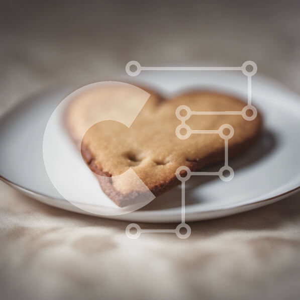 Σετ των 2 Intra Συλλεκτικό Ξύλινο Παζλ Plywood  4mm - Μπισκότο σε σχήμα καρδιάς σε ένα πιάτο Σε Ξύλινο Κουτί - Διαστάσεις: 10x10 cm – 25 κομμάτια