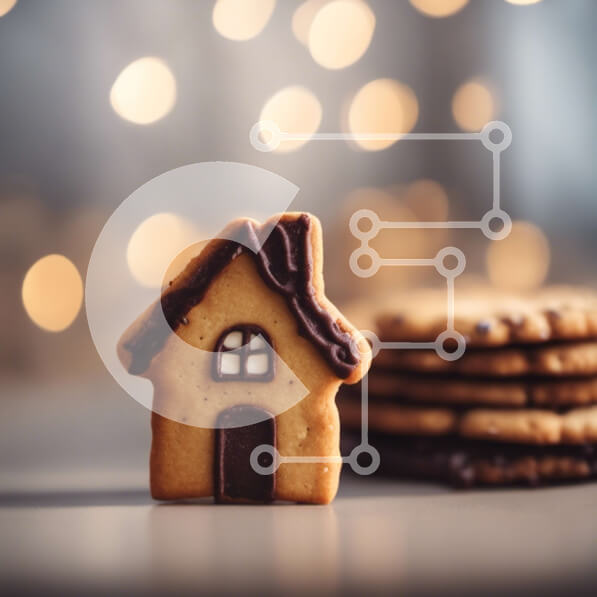 Intra Συλλεκτικό Ξύλινο Παζλ Plywood  4mm - Μινιατούρα Gingerbread House και διακοσμημένα μπισκότα Σε Ξύλινο Κουτί - Διαστάσεις: 10x10 cm – 25 κομμάτια