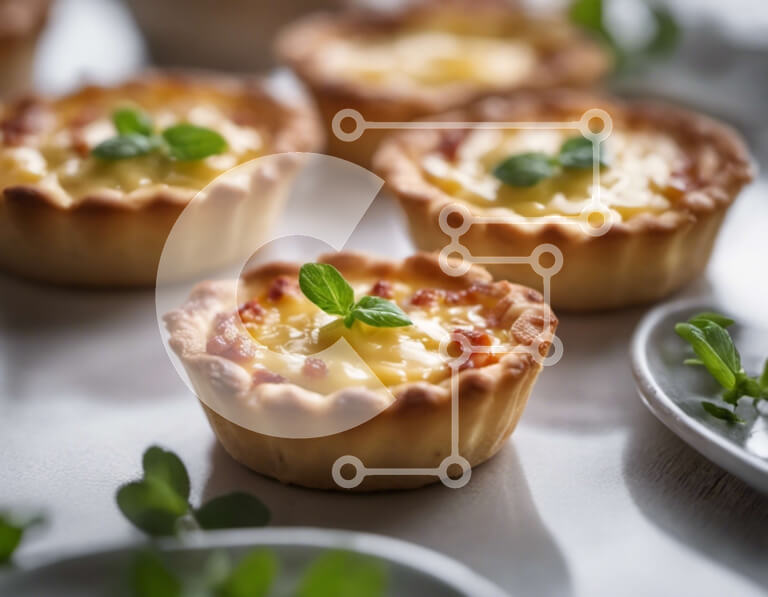 Σετ των 2 Intra Συλλεκτικό Ξύλινο Παζλ Plywood  4mm - Ομάδα μίνι τάρτες σε λευκά πιάτα Σε Ξύλινο Κουτί - Διαστάσεις: 10x10 cm – 25 κομμάτια