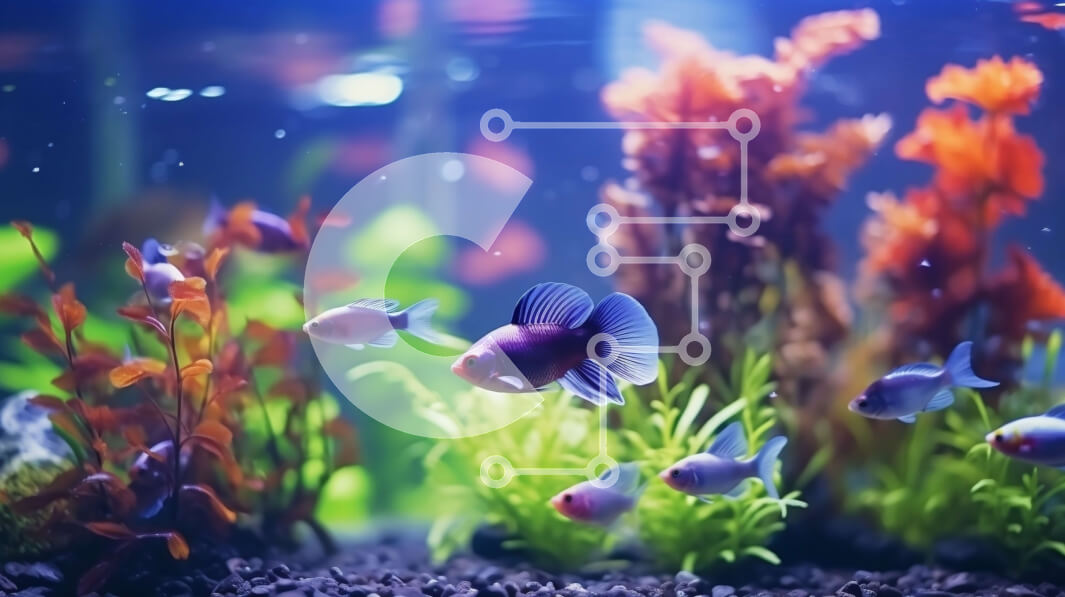 Intra Συλλεκτικό Ξύλινο Παζλ Plywood  4mm - Πολύχρωμα ψάρια που κολυμπούν στο ενυδρείο Σε Ξύλινο Κουτί - Διαστάσεις: 10x10 cm – 25 κομμάτια