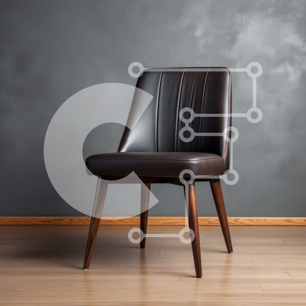 Intra Συλλεκτικό Ξύλινο Παζλ Plywood  4mm - Μαύρη δερμάτινη καρέκλα με ξύλινο σκελετό σε γκρι δωμάτιο Σε Ξύλινο Κουτί - Διαστάσεις Puzzle: 10x10 cm – 25 κομμάτια