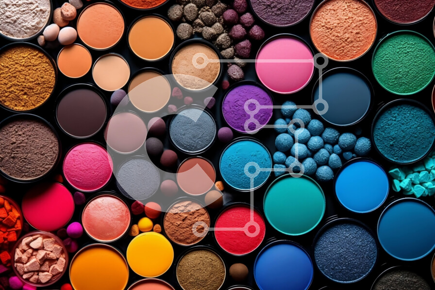 Intra Συλλεκτικό Ξύλινο Παζλ Plywood  4mm - Όμορφα προϊόντα μακιγιάζ διατεταγμένα σε κυκλικό μοτίβο σε μαύρο φόντο Σε Ξύλινο Κουτί - Διαστάσεις Puzzle: 10x10 cm – 25 κομμάτια