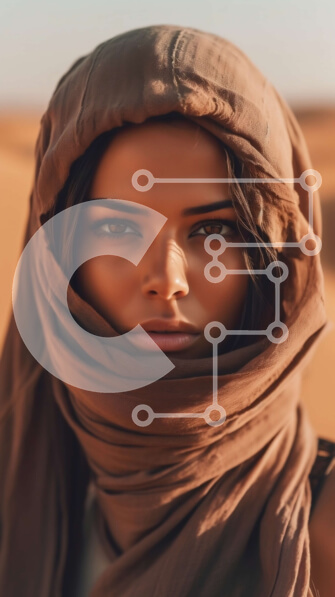 Σετ των 2 Intra Συλλεκτικό Ξύλινο Παζλ Plywood  4mm - Εκπληκτική εικόνα μιας γυναίκας στην έρημο Σε Ξύλινο Κουτί - Διαστάσεις: 10x10 cm – 25 κομμάτια