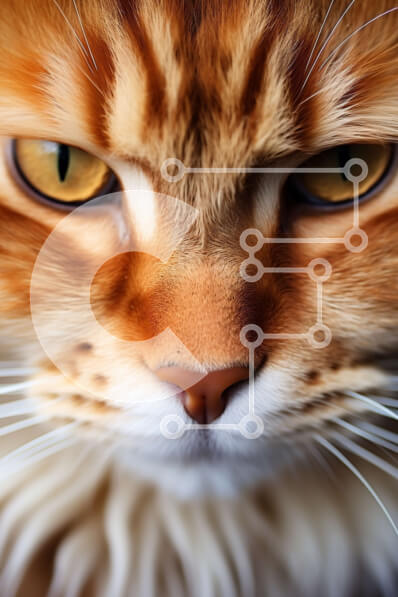 Σετ των 2 Intra Συλλεκτικό Ξύλινο Παζλ Plywood  4mm - Όμορφη κοντινή εικόνα μιας ριγέ γάτας με άγρια ​​έκφραση Σε Ξύλινο Κουτί - Διαστάσεις: 10x10 cm – 25 κομμάτια