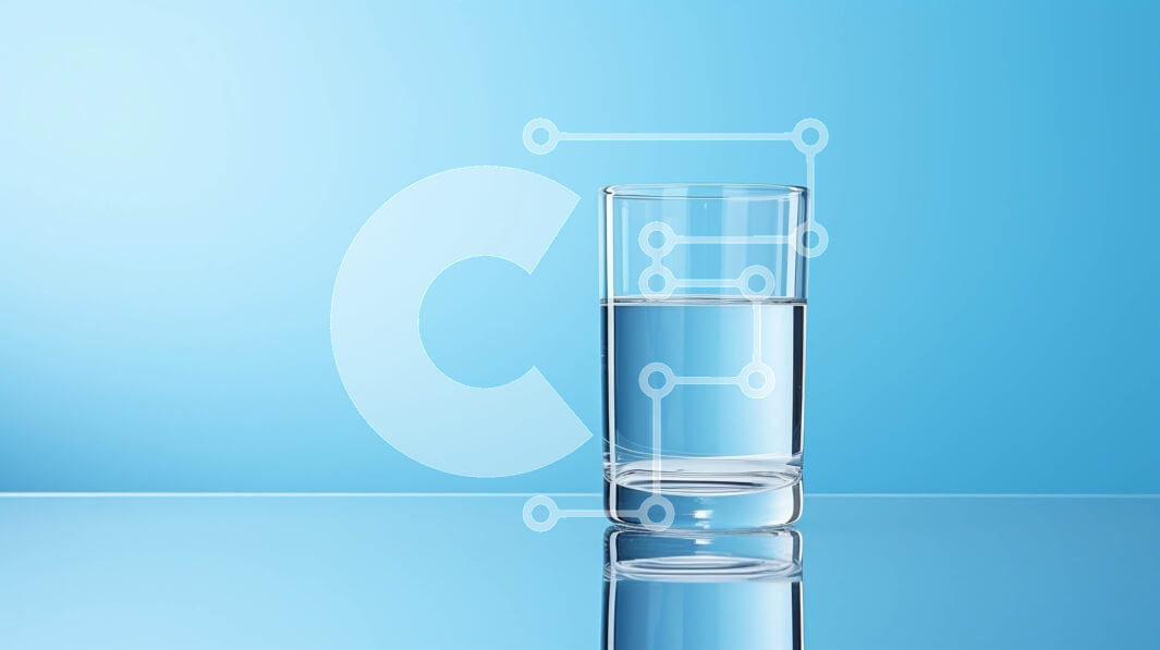 Intra Συλλεκτικό Ξύλινο Παζλ Plywood  4mm - Καθαρό ποτήρι νερό σε μπλε επιφάνεια Σε Ξύλινο Κουτί - Διαστάσεις: 10x10 cm – 25 κομμάτια