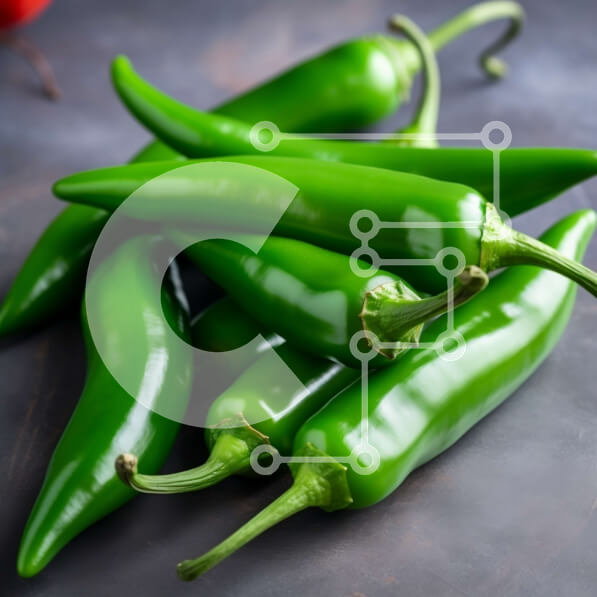 Σετ των 2 Intra Συλλεκτικό Ξύλινο Παζλ Plywood  4mm - Στοιβαγμένες πράσινες πιπεριές τσίλι σε σκοτεινή επιφάνεια Σε Ξύλινο Κουτί - Διαστάσεις: 10x10 cm – 25 κομμάτια