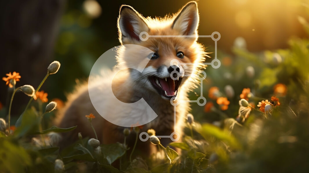 Intra Συλλεκτικό Ξύλινο Παζλ Plywood  4mm - Αξιολάτρευτη εικόνα ενός κόκκινης αλεπούς σε ένα χωράφι με αγριολούλουδα Σε Ξύλινο Κουτί - Διαστάσεις: 10x10 cm – 25 κομμάτια