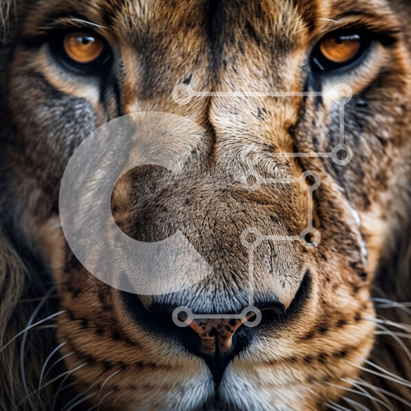 Intra Συλλεκτικό Ξύλινο Παζλ Plywood  4mm - Πανίσχυρη και μεγαλειώδης εικόνα λιονταριού από κοντά Σε Ξύλινο Κουτί - Διαστάσεις: 10x10 cm – 25 κομμάτια