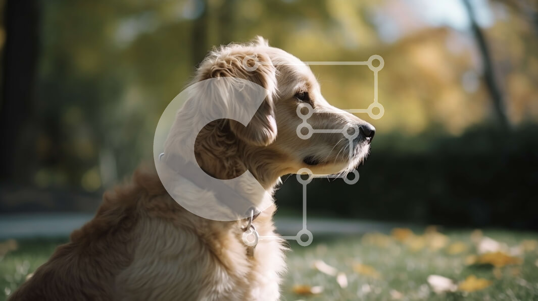 Σετ των 2 Intra Συλλεκτικό Ξύλινο Παζλ Plywood  4mm - Όμορφη εικόνα ενός σκύλου Γκόλντεν Ριτρίβερ που κάθεται στο γρασίδι Σε Ξύλινο Κουτί - Διαστάσεις: 10x10 cm – 25 κομμάτια