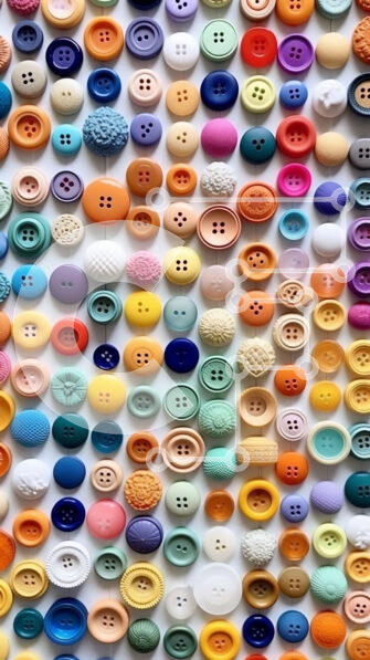 Intra Συλλεκτικό Ξύλινο Παζλ Plywood  4mm - Κοντινή εικόνα με πολύχρωμα κουμπιά σε λευκό φόντο Σε Ξύλινο Κουτί - Διαστάσεις: 10x10 cm – 25 κομμάτια