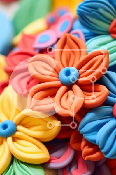 Σετ των 2 Intra Συλλεκτικό Ξύλινο Παζλ Plywood  4mm - Πολύχρωμα πλαστικά λουλούδια Σε Ξύλινο Κουτί - Διαστάσεις: 10x10 cm – 25 κομμάτια