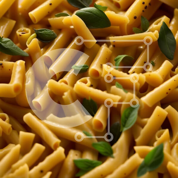 Σετ των 2 Intra Συλλεκτικό Ξύλινο Παζλ Plywood  4mm - Καταπληκτική εικόνα μαγειρεμένων ζυμαρικών με φρέσκα φύλλα βασιλικού Σε Ξύλινο Κουτί - Διαστάσεις: 10x10 cm – 25 κομμάτια