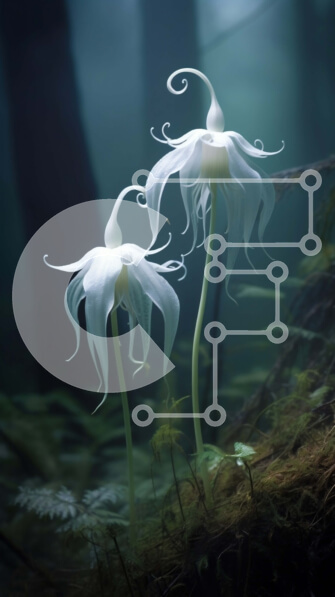 Σετ των 2 Intra Συλλεκτικό Ξύλινο Παζλ Plywood  4mm - Όμορφη εικόνα λευκών μανιταριών σε ένα σκοτεινό δάσος Σε Ξύλινο Κουτί - Διαστάσεις: 10x10 cm – 25 κομμάτια