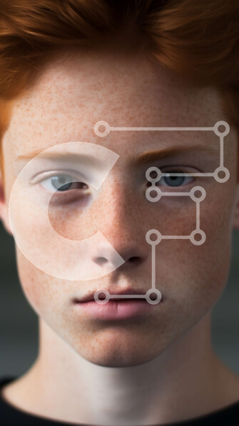 Intra Συλλεκτικό Ξύλινο Παζλ Plywood  4mm - Σοβαρό πορτρέτο ενός νεαρού άνδρα με κόκκινα μαλλιά και φακίδες Σε Ξύλινο Κουτί - Διαστάσεις Puzzle: 10x10 cm – 25 κομμάτια