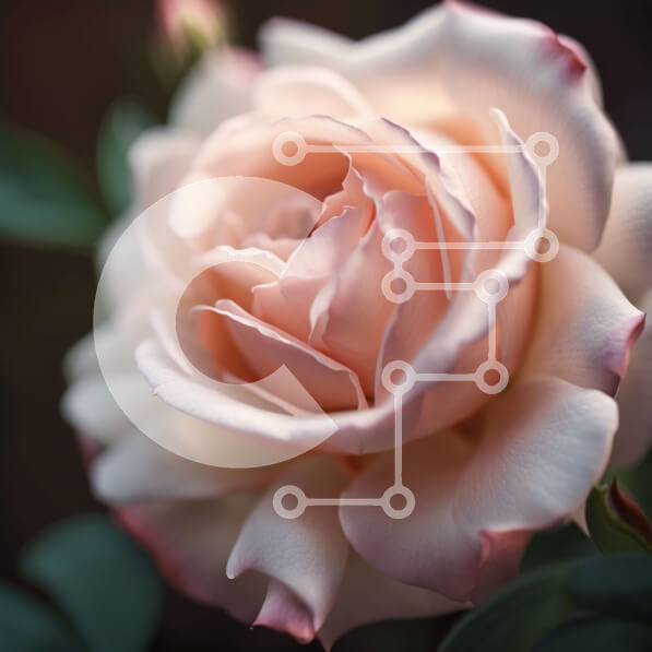 Intra Συλλεκτικό Ξύλινο Παζλ Plywood  4mm - Εκπληκτική κοντινή λήψη ενός ροζ τριαντάφυλλου με πράσινα φύλλα Σε Ξύλινο Κουτί - Διαστάσεις: 10x10 cm – 25 κομμάτια