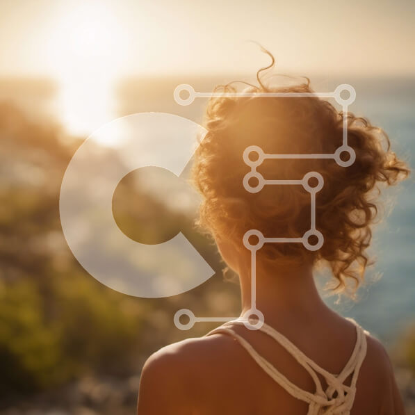 Intra Συλλεκτικό Ξύλινο Παζλ Plywood  4mm - Γυναίκα στον γκρεμό με θέα στον ωκεανό στο ηλιοβασίλεμα Σε Ξύλινο Κουτί - Διαστάσεις: 10x10 cm – 25 κομμάτια