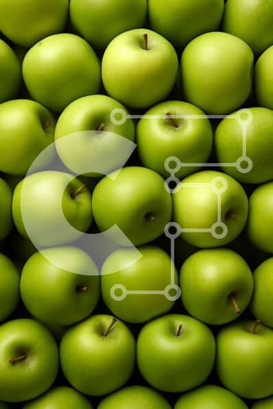 Intra Συλλεκτικό Ξύλινο Παζλ Plywood  4mm - Σωρός από φρέσκα πράσινα μήλα - Εξαιρετικό για σνακ και συνταγές Σε Ξύλινο Κουτί - Διαστάσεις: 10x10 cm – 25 κομμάτια