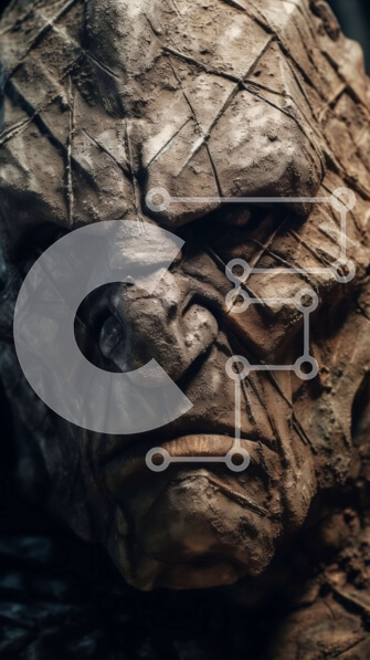 Intra Συλλεκτικό Ξύλινο Παζλ Plywood  4mm - Ασπρόμαυρη κινηματογράφηση σε πρώτο πλάνο του προσώπου ενός σοβαρού άνδρα Σε Ξύλινο Κουτί - Διαστάσεις Puzzle: 10x10 cm – 25 κομμάτια