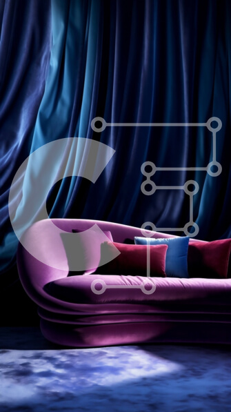 Intra Συλλεκτικό Ξύλινο Παζλ Plywood  4mm - Όμορφη εικόνα ενός μοντέρνου σαλονιού με έναν μωβ καναπέ Σε Ξύλινο Κουτί - Διαστάσεις Puzzle: 10x10 cm – 25 κομμάτια