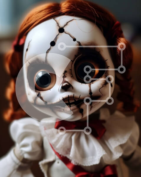 Intra Συλλεκτικό Ξύλινο Παζλ Plywood  4mm - Κούκλα με κόκκινα μαλλιά και μαύρα μάτια με στολή Wicked Witch Σε Ξύλινο Κουτί - Διαστάσεις Puzzle: 10x10 cm – 25 κομμάτια